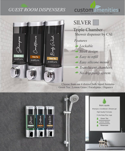 Hotel soap shampoo dispenser 1 per case (SILVER / CHROME)